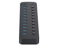 Orico 10x USB-A 3.0 z włącznikami - czarny - 1343442 - zdjęcie 3